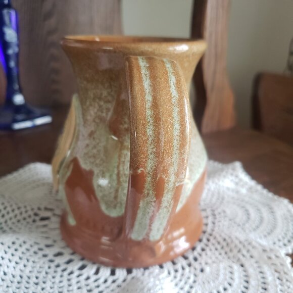 Kansas City Renaissance Festival 2010 Tan Brown Drip Hand Thrown Coffee Mug Cup - Picture 7 of 10